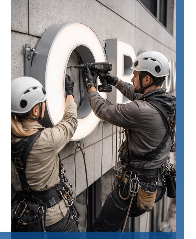 Монтаж световых букв в Брянске от 3225 р. под ключ ВЫСОТНИК-Бнк