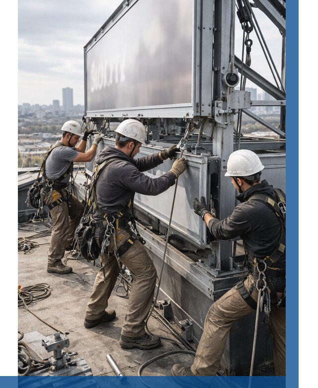 Монтаж крышной рекламной конструкции в Брянске от 64506 р.|ВЫСОТНИК-Бнк