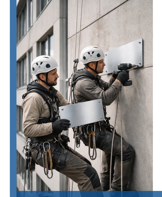 Монтаж табличек и указателей в Брянске для зданий и сооружений