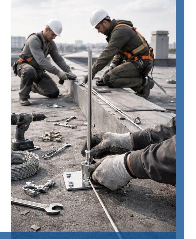 Монтаж молниезащиты на кровле в Брянске цена от 26878 р. | ВЫСОТНИК-Бнк