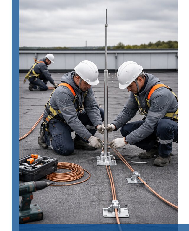 Монтаж молниезащиты на кровле в Брянске под ключ с гарантией