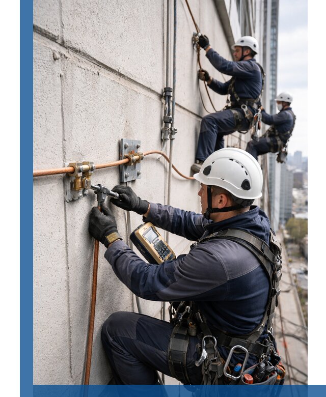 Монтаж системы заземления здания и молниезащиты в Брянске