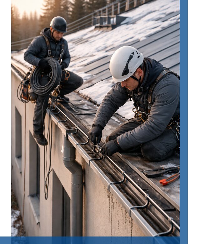 Монтаж греющего кабеля на кровле в Брянске от 484 р. | ВЫСОТНИК-Бнк