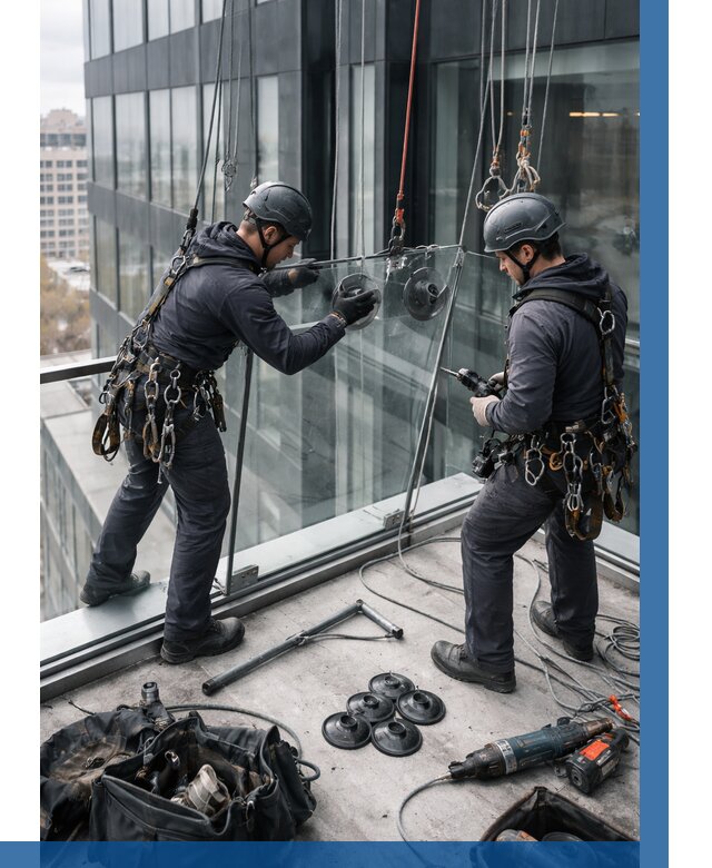 Монтаж стеклянных ограждений в Брянске от 2688 р. | ВЫСОТНИК-Бнк