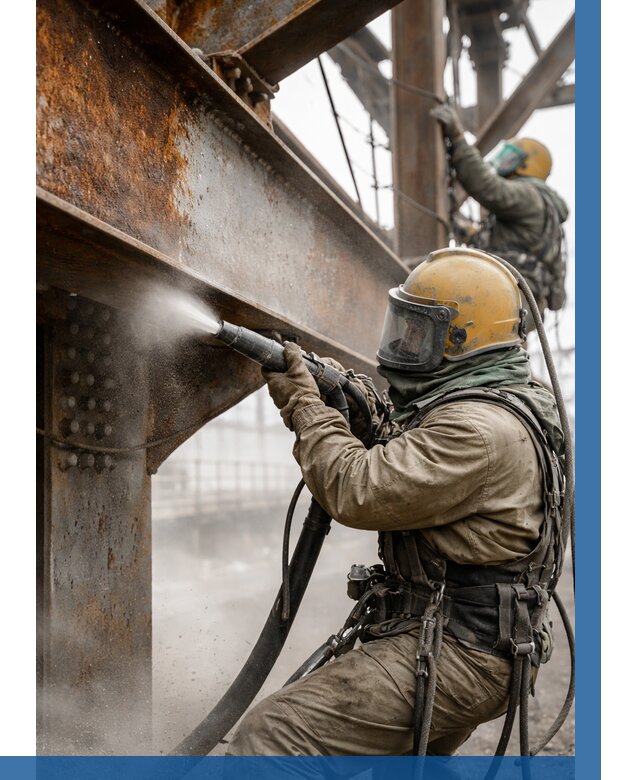 Пескоструйная очистка металлоконструкций в Брянске по 645 р. ВЫСОТНИК-Бнк