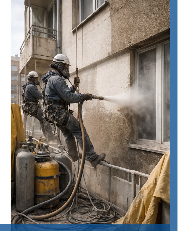 Пескоструйная очистка фасада в Брянске от 699 р. | ВЫСОТНИК-Бнк