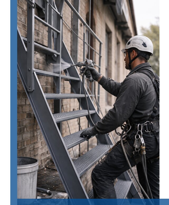 Покраска и антикоррозионная защита пожарных лестниц в Брянске