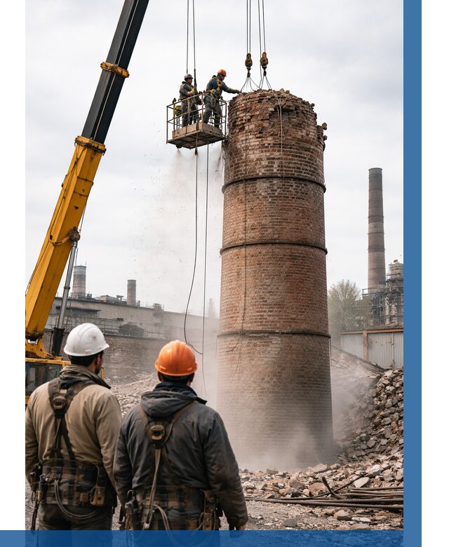 Демонтаж дымовой трубы в Брянске от 96759 р. | ВЫСОТНИК-Бнк, смета