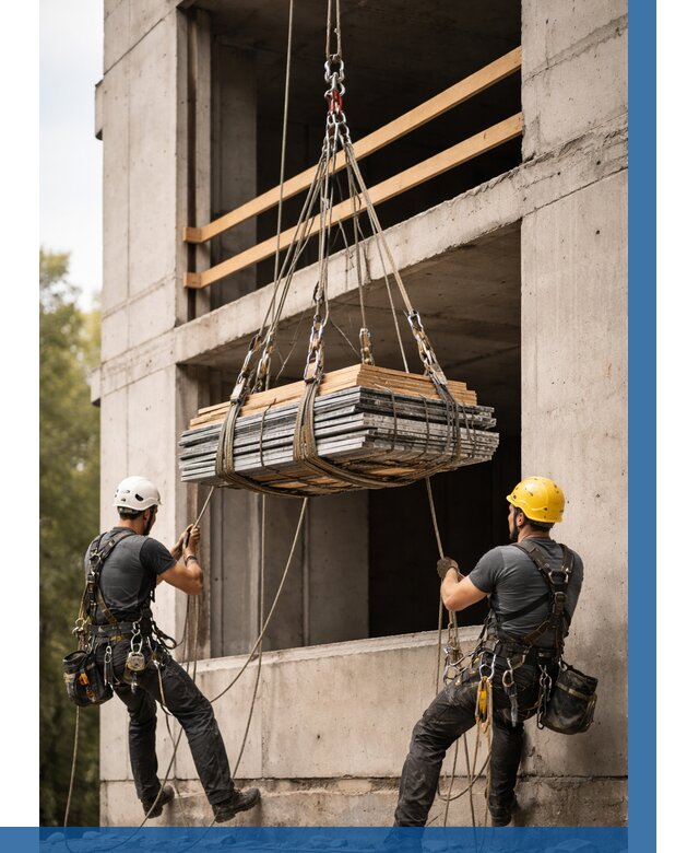 Подъем материала на этаж веревками в Брянске от 1613 р. | ВЫСОТНИК-Бнк