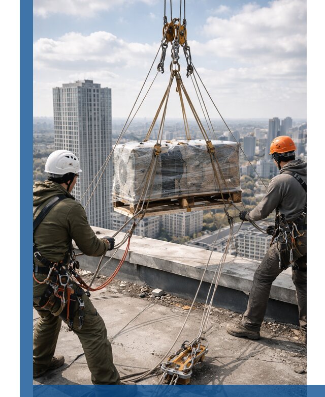 Подъем и монтаж крупногабаритных грузов на крышу в Брянске