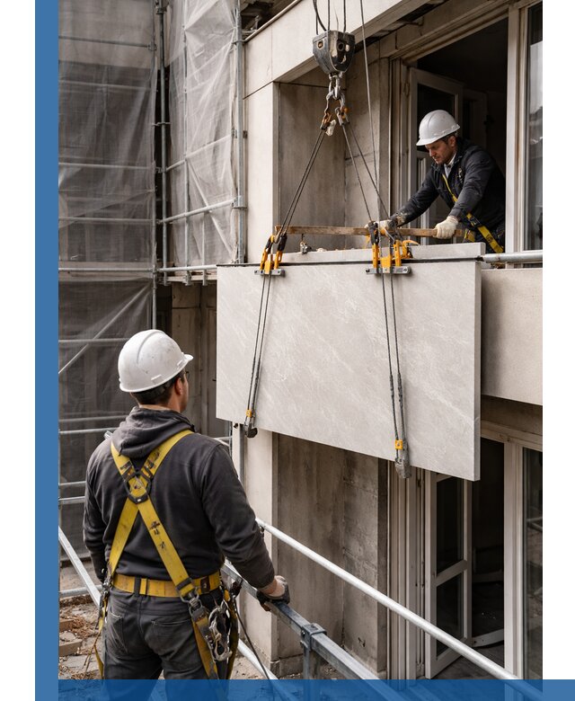 Подъем керамогранита на этаж в Брянске грузчиками и техникой