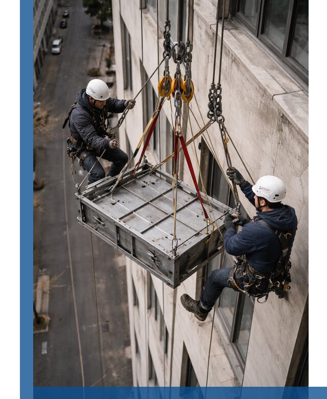 Спуск и подъем грузов по фасаду в Брянске для зданий