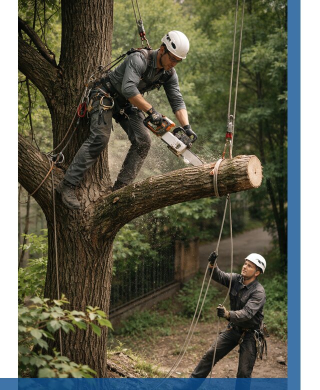 Спил деревьев альпинистами в Брянске от 8601 р. | ВЫСОТНИК-Бнк