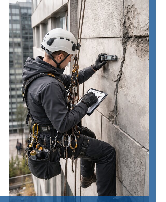 Обследование фасада альпинистами в Брянске от 129 р. | ВЫСОТНИК-Бнк