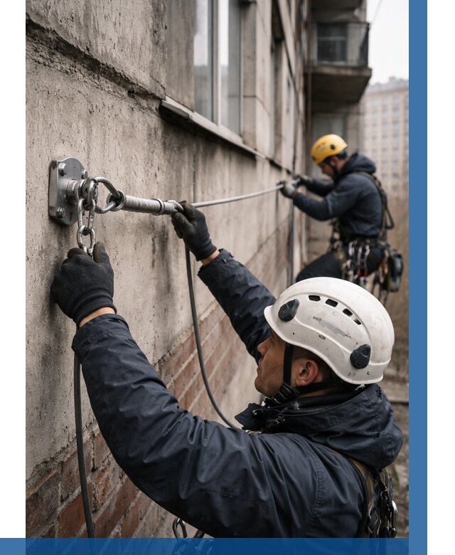 Монтаж анкерных линий в Брянске от 3225 р. | ВЫСОТНИК-Бнк