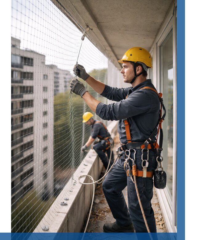 Монтаж сетки от птиц в Брянске от 4838 р. | ВЫСОТНИК-Бнк