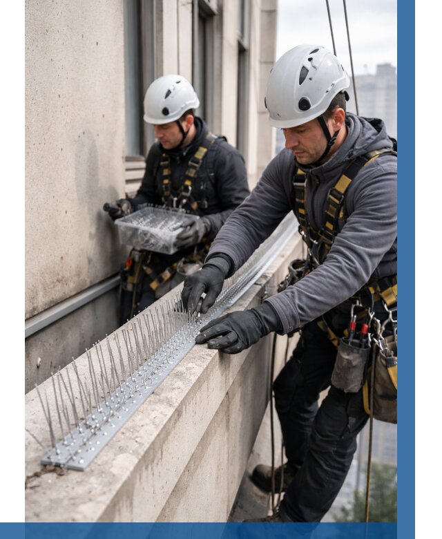 Установка шипов от птиц в Брянске от 914 р. | ВЫСОТНИК-Бнк